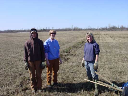 Part of Kings Creek Trees' field-planting crew about to start at the 90 acres recently purchased.